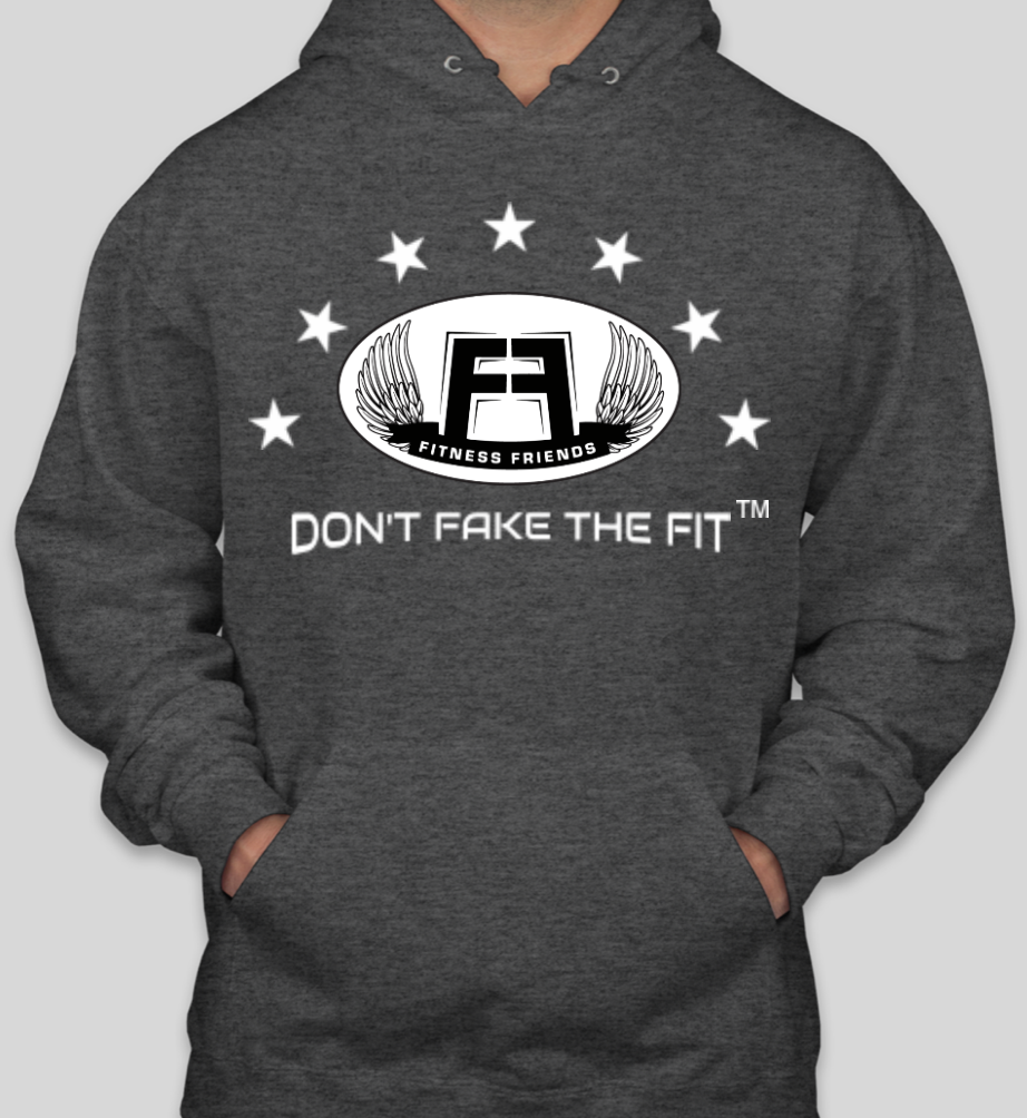 "Don't Fake the Fit" All Stars Limited Edition Unisex Hoodie - Black Heather (White Logo) + Bonus Gaiter
