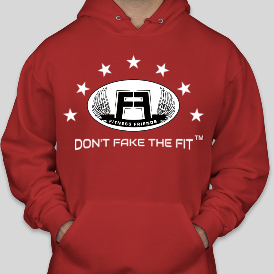 "Don't Fake the Fit" All Stars Limited Edition Unisex Hoodie - True Red (White Logo) + Bonus Gaiter & Mask