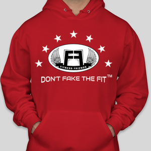 "Don't Fake the Fit" All Stars Limited Edition Unisex Hoodie - True Red (White Logo) + Bonus Gaiter & Mask