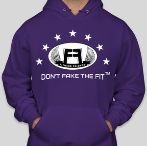 "Don't Fake the Fit" All Stars Limited Edition Unisex Hoodie - Deep Purple (White Logo) + Bonus Gaiter & Mask